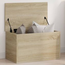 Berkfield Home Storage Box Sonoma Oak 60x35x35 cm Engineered Wood in Brown - Size: 60 x 35 x 35 cm - thumbnail 1