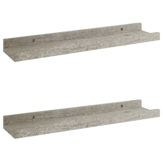Berkfield Home Wall Shelves 2 pcs Concrete Grey 40x9x3 cm - Size: 40 x 9 x 3 cm - image 1