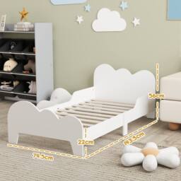 STILVORA Junior Bed Frame with Safety Rails & White Finish - Size: Cot Bed - thumbnail 3