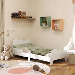 STILVORA Junior Bed Frame with Safety Rails & White Finish - Size: Cot Bed - thumbnail 4