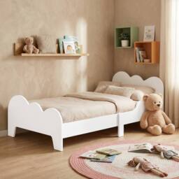 STILVORA Junior Bed Frame with Safety Rails & White Finish - Size: Cot Bed - thumbnail 2