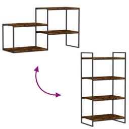 Berkfield Home Wall Shelves 4 pcs Smoked Oak 60x40x1.5 cm Engineered Wood in Brown - thumbnail 8