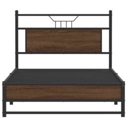 Berkfield Home Bed Frame without Mattress Brown Oak 100x190 cm Engineered Wood - thumbnail 6