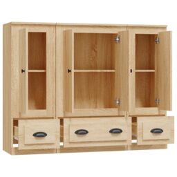 Berkfield Home Highboards 3 pcs Sonoma Oak Engineered Wood in Brown - thumbnail 6