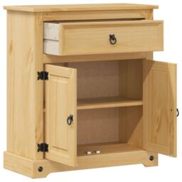 Berkfield Home Bathroom Cabinet Corona 70x33x80 cm Solid Wood Pine in Brown - Size: 70 x 33 x 80 cm - thumbnail 4