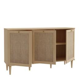 Wyld Haus Mallowmoss 3 Door Rattan & Light Wood Sideboard in Natural - thumbnail 6