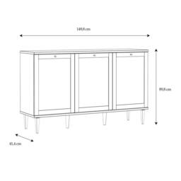 Wyld Haus Mallowmoss 3 Door Rattan & Light Wood Sideboard in Natural - thumbnail 9