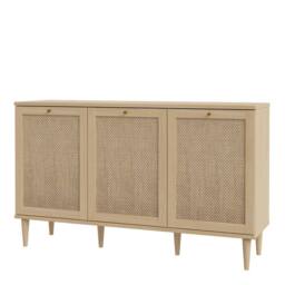 Wyld Haus Mallowmoss 3 Door Rattan & Light Wood Sideboard in Natural - thumbnail 5
