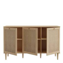 Wyld Haus Mallowmoss 3 Door Rattan & Light Wood Sideboard in Natural - thumbnail 7