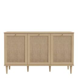 Wyld Haus Mallowmoss 3 Door Rattan & Light Wood Sideboard in Natural - thumbnail 4