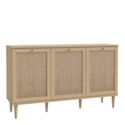 Wyld Haus Mallowmoss 3 Door Rattan & Light Wood Sideboard in Natural - thumbnail 3