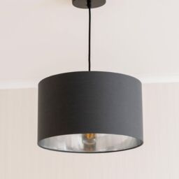 ValueLights Reni Charcoal with Metallic Chrome Inner Easy Fit Ceiling Lamp Shade - Size: Medium - thumbnail 3