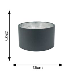 ValueLights Reni Charcoal with Metallic Chrome Inner Easy Fit Ceiling Lamp Shade - Size: Medium - thumbnail 7