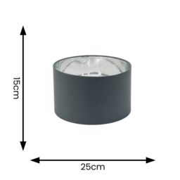 ValueLights Reni Charcoal with Metallic Chrome Inner Easy Fit Ceiling Lamp Shade - Size: Medium - thumbnail 5