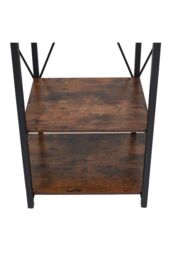 H&O Direct Large Freestanding Clothing Rack with Storage Shelves in Brown - thumbnail 5