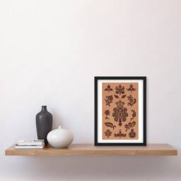 "Artery8 Medieval Botanical Pattern GA & MA Audsley Framed Wall Art Print in Pink - Size: W12"" x H16""" - thumbnail 4