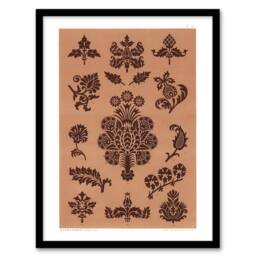 "Artery8 Medieval Botanical Pattern GA & MA Audsley Framed Wall Art Print in Pink - Size: W12"" x H16""" - thumbnail 1
