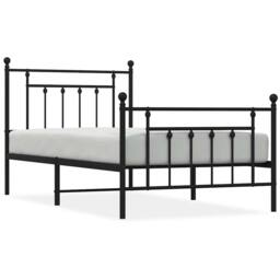 Berkfield Home Metal Bed Frame with Headboard & Footboard Black 100x190 cm - thumbnail 1