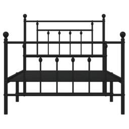 Berkfield Home Metal Bed Frame with Headboard & Footboard Black 100x190 cm - thumbnail 6