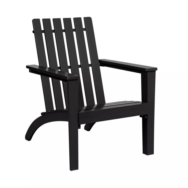 Costway Solid Acacia Wood Adirondack Chair Outdoor Patio Chair Lawn Chair in Black - image 1