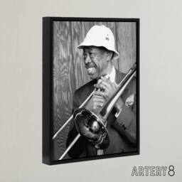 "Artery8 Jazz Trombone Player Al Grey Framed Canvas Wall Art Print - Size: W12"" x H16""" - thumbnail 2