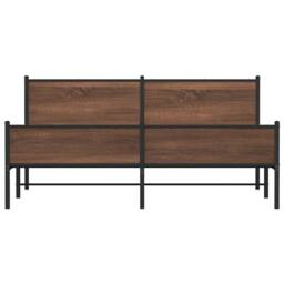 Berkfield Home Metal Bed Frame without Mattress Brown Oak 180x200 cm Super King - thumbnail 5