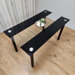KOSY KOALA Dining Table Clear Glass Kitchen Place for 6 Seats, Dining Table Only (Clear H 75 x L 140 x W 80 cm) - thumbnail 7