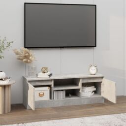 Berkfield Home TV Cabinet with Door Concrete Grey 102x30x36 cm - Size: 102 x 30 x 36 cm - thumbnail 3