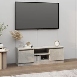 Berkfield Home TV Cabinet with Door Concrete Grey 102x30x36 cm - Size: 102 x 30 x 36 cm - thumbnail 1