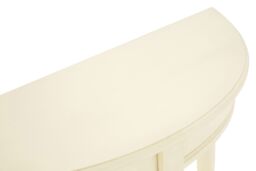 Orsina Rounded Console Table for Hallway, Pine Wood Wood Table for Home & Office Decor in White - thumbnail 5