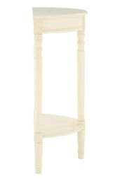 Orsina Rounded Console Table for Hallway, Pine Wood Wood Table for Home & Office Decor in White - thumbnail 3