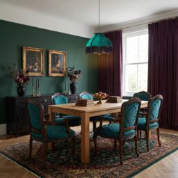 Happy Homewares Classic Victorian Lamp Shade in Velvet Fabric with Long Tassels & Embroidered Trims in Emerald - Size: 14 inches - thumbnail 6