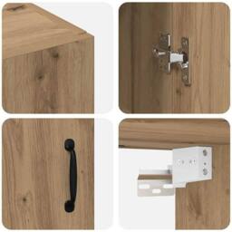 Berkfield Home Hanging cabinet Artisan oak 69.5 x 34 x 90 cm Engineered wood in Brown - thumbnail 9