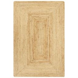Berkfield Home Handmade Rug Jute Natural 120x180 cm in Brown - Size: 100 cm diameter - thumbnail 1