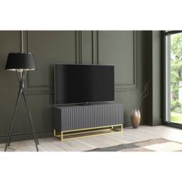 Mex Furniture LTD TV Unit Ripple 100cm - Dark Grey with Fluted Doors - thumbnail 7