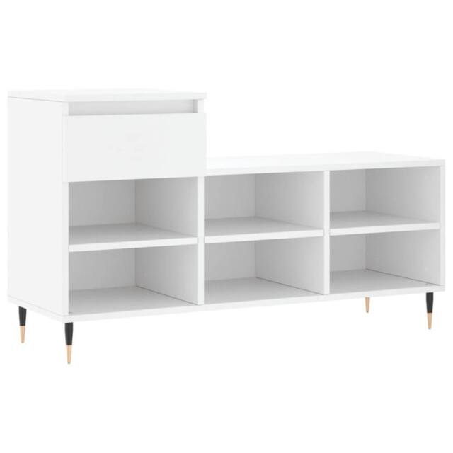 Berkfield Home Shoe Cabinet White 102x36x60 cm Engineered Wood - Size: 102 x 36 x 60 cm - image 1