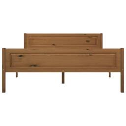 Berkfield Home Modern Bed Frame Solid Pinewood Honey Brown 120x200 cm - Size: Small Double - thumbnail 4