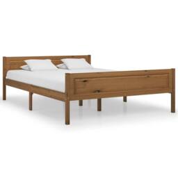 Berkfield Home Modern Bed Frame Solid Pinewood Honey Brown 120x200 cm - Size: Small Double - thumbnail 2
