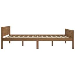 Berkfield Home Modern Bed Frame Solid Pinewood Honey Brown 120x200 cm - Size: Small Double - thumbnail 1