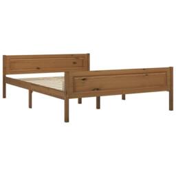 Berkfield Home Modern Bed Frame Solid Pinewood Honey Brown 120x200 cm - Size: Small Double - thumbnail 3
