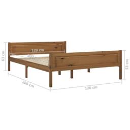 Berkfield Home Modern Bed Frame Solid Pinewood Honey Brown 120x200 cm - Size: Small Double - thumbnail 6