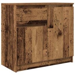Berkfield Home Sideboard with Drawer Old Wood 71x35x65 cm Engineered Wood in Brown - Size: 71 x 35 x 65 cm - thumbnail 2