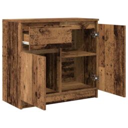 Berkfield Home Sideboard with Drawer Old Wood 71x35x65 cm Engineered Wood in Brown - Size: 71 x 35 x 65 cm - thumbnail 5