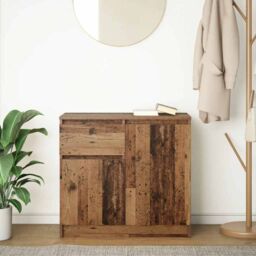 Berkfield Home Sideboard with Drawer Old Wood 71x35x65 cm Engineered Wood in Brown - Size: 71 x 35 x 65 cm - thumbnail 3