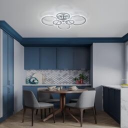 Garwarm LED Ceiling Light 76W Ceiling Lamp Dimmable 6 Rings Ceiling Chandelier in Clear - thumbnail 3