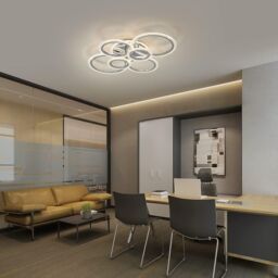 Garwarm LED Ceiling Light 76W Ceiling Lamp Dimmable 6 Rings Ceiling Chandelier in Clear - thumbnail 4
