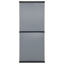 Berkfield Home Garden Storage Cabinet with 3 Shelves Grey&Black 68x40x168 cm in Grey - Size: 68 x 40 x 168 cm - thumbnail 5