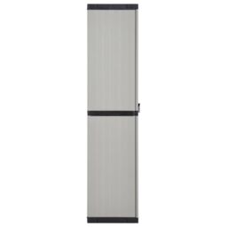Berkfield Home Garden Storage Cabinet with 3 Shelves Grey&Black 68x40x168 cm in Grey - Size: 68 x 40 x 168 cm - thumbnail 4