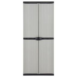 Berkfield Home Garden Storage Cabinet with 3 Shelves Grey&Black 68x40x168 cm in Grey - Size: 68 x 40 x 168 cm - thumbnail 2