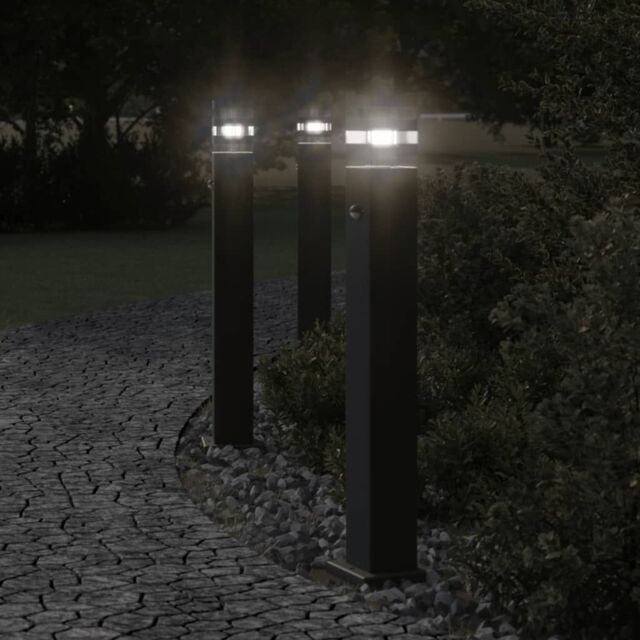 Berkfield Home Outdoor Floor Lamp with Sensor Black 80 cm Aluminium - image 1